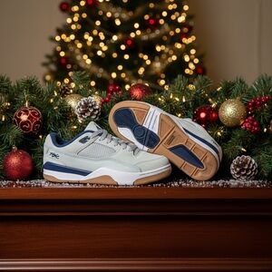 Jordan Athletic Shoes in White and Navy